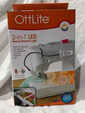 2-in-1 LED Sewing Machine Light - Orange/White